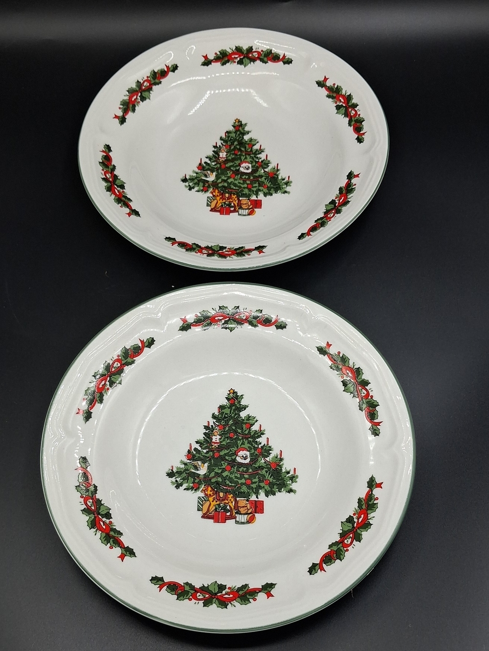 Holiday Christmas Tree Serving Bowl Set Of 2